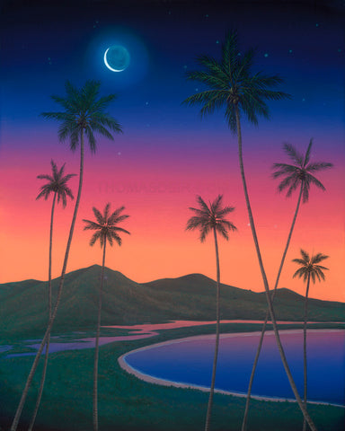 Kailua Twilight Painting by Hawaii Artist Thomas Deir