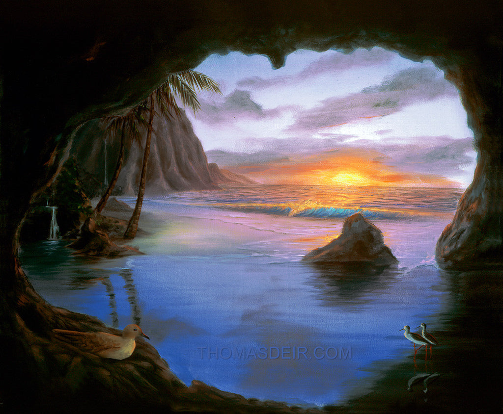 Kauai Cave Original Painting by Hawaii Artist - Holiday Sale!