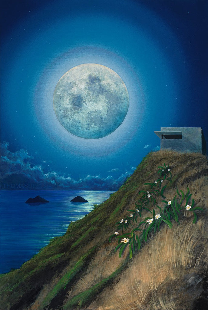Lanikai Pillbox Full Moon 24x36 Painting