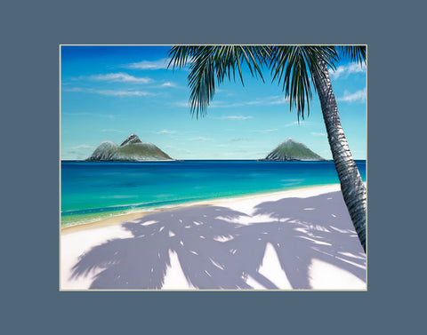 Lanikai Snow Hawaii art prints gift print
