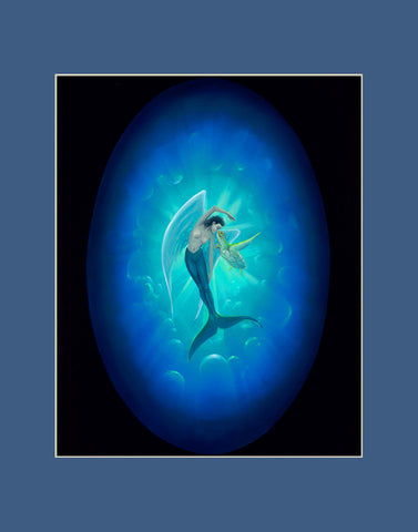 Mermaid Angel Matted Print