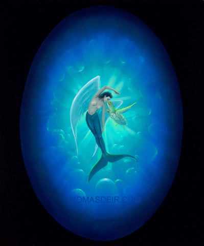 Mermaid Angel 18x22 Painting