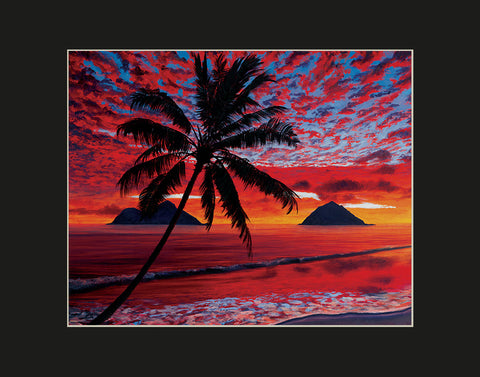 Mokulua Fireclouds Hawaii art prints gift print