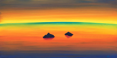 Hawaii Abstract Painting Sunset