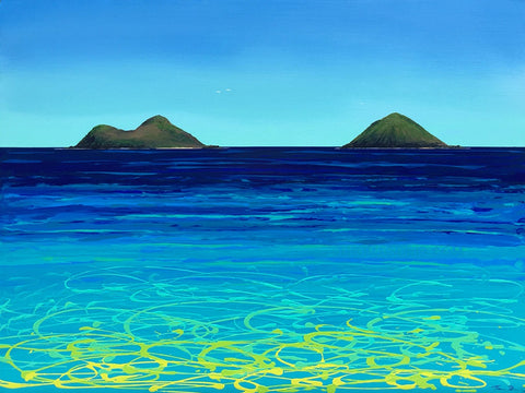 Mokulua Ocean Reflection 40x30 Painting