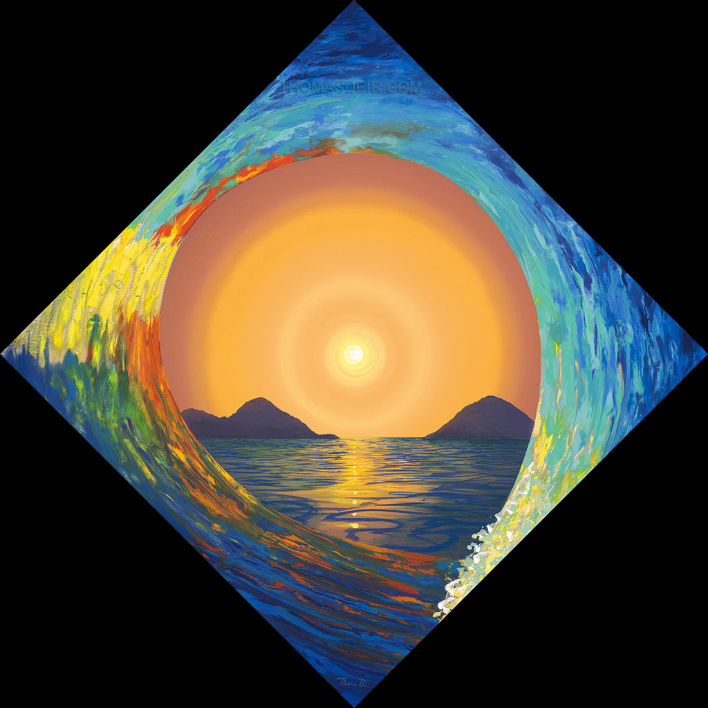 Mokulua Sunrise Wave 24x24 Painting