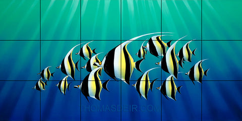 Moorish Idols Tropical Fish Tile Mural