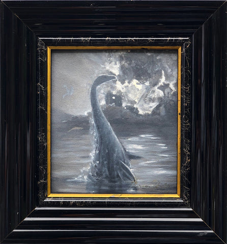 Nessie Lives! 1 Color Sketch 9x10 Framed Painting