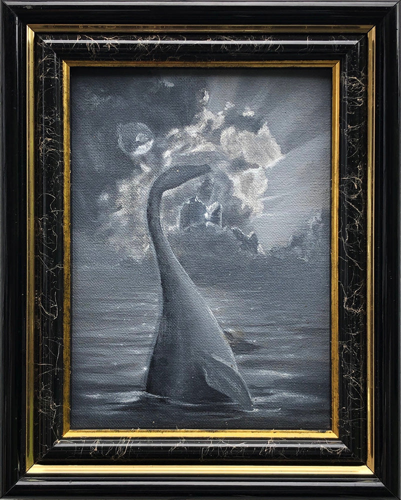 Nessie Lives! 2 Color Sketch 8x10 Framed Painting