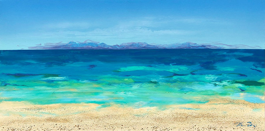 Ocean Horizon Clouds 15x30 Painting