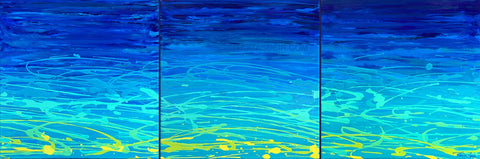 Ocean Reflection Triptych 12x36