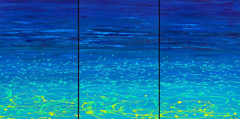 Ocean Reflection Triptych 2 Painting