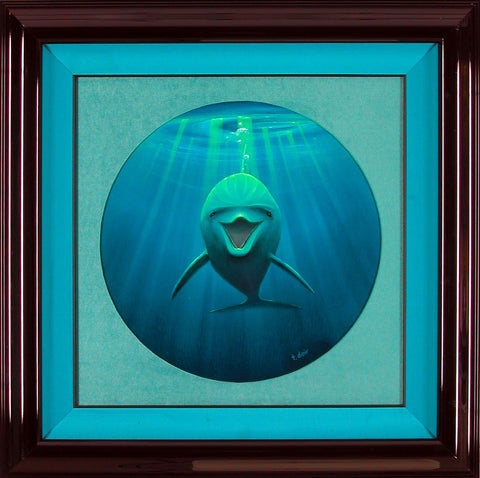 Portrait of a Dolphin Framed Painting - Holiday Art Sale!