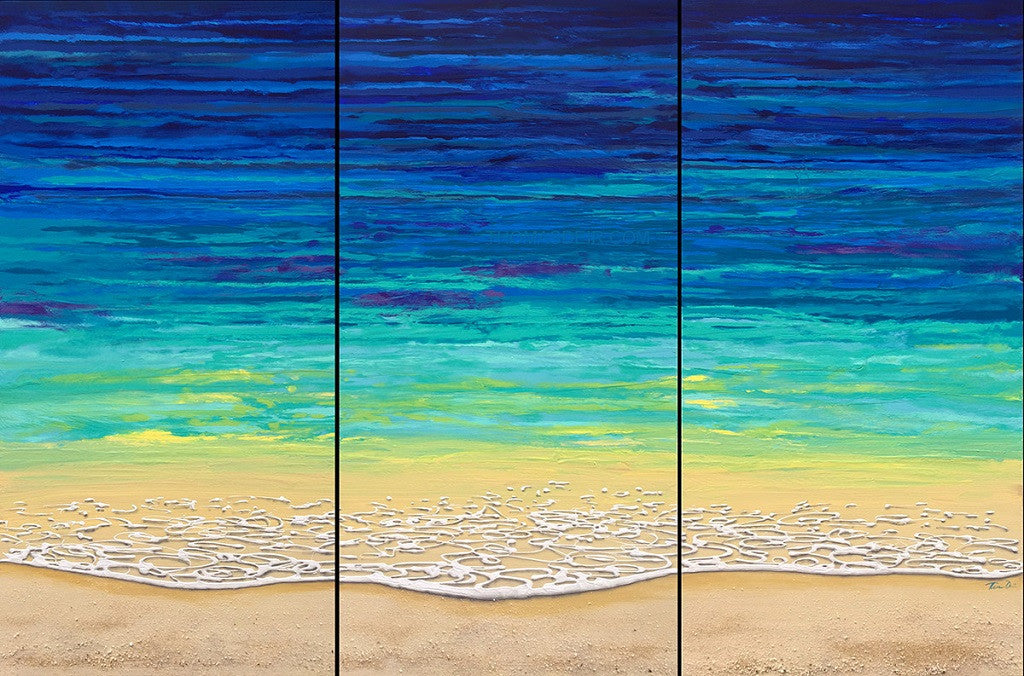 Sea Foam Triptych 3 11x14 Painting
