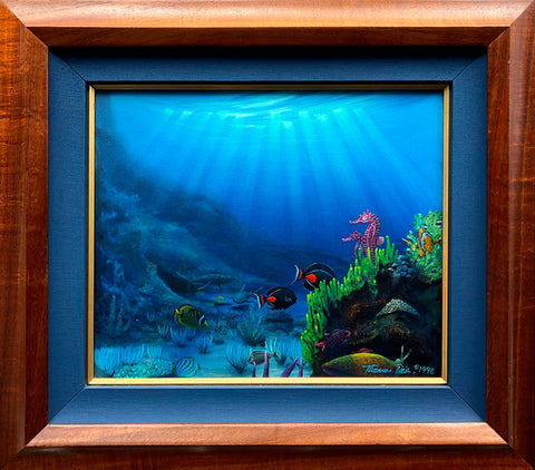 Seahorse Lovers 14x12 Painting Framed
