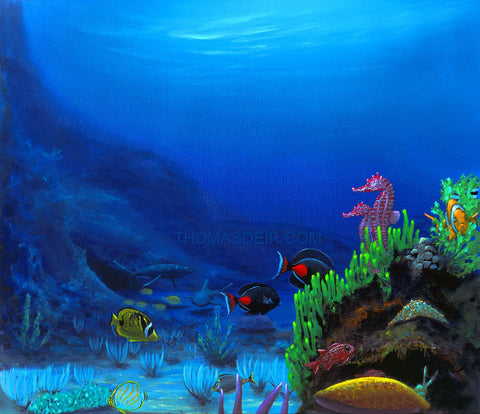 Seahorse Lovers 14x12 Painting