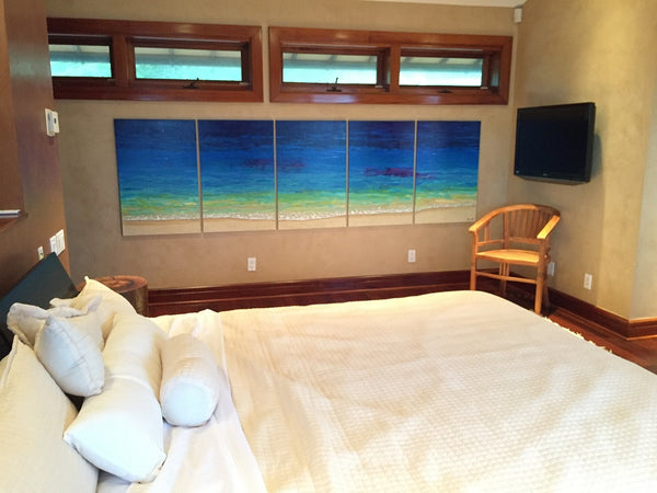 Hawaii abstract painting serene beach art bedroom