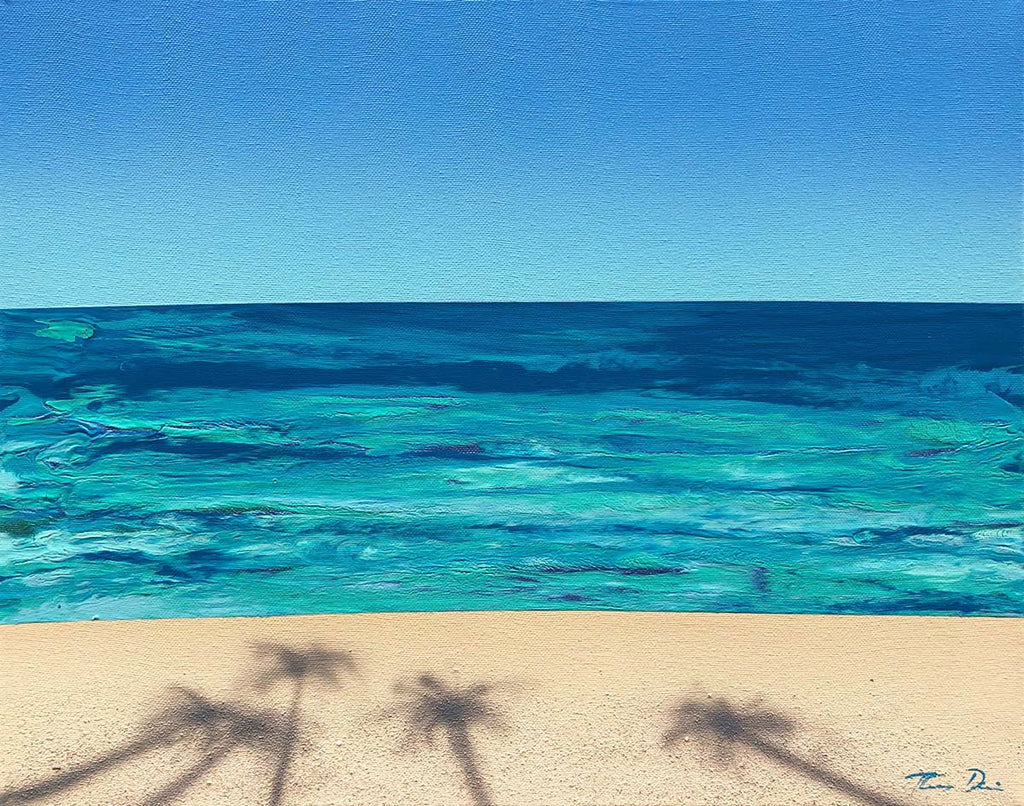 Turquoise Beach Coconut Tree Sand 40x30 Painting