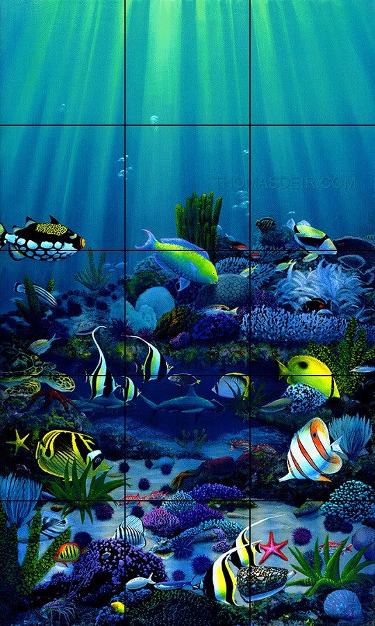 tropical fish tile mural